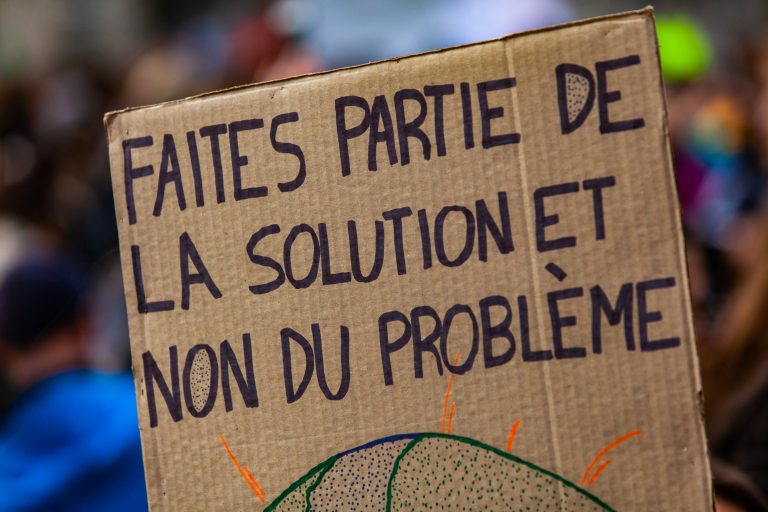 French sign held at ecological protest